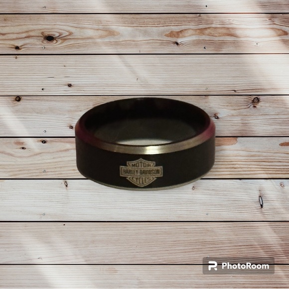 Size 13 black color motorcycle titanium 8mm ring. - Picture 9 of 10